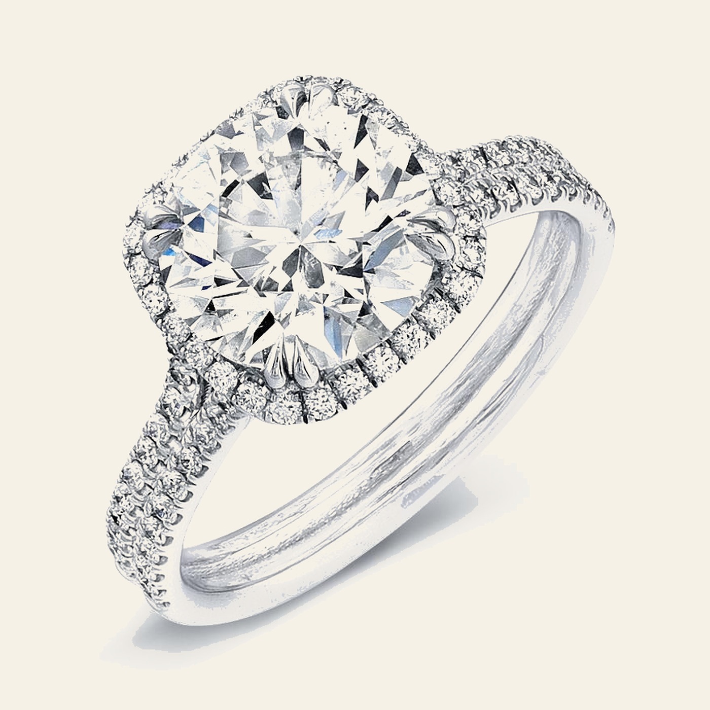 Round Cushion Halo