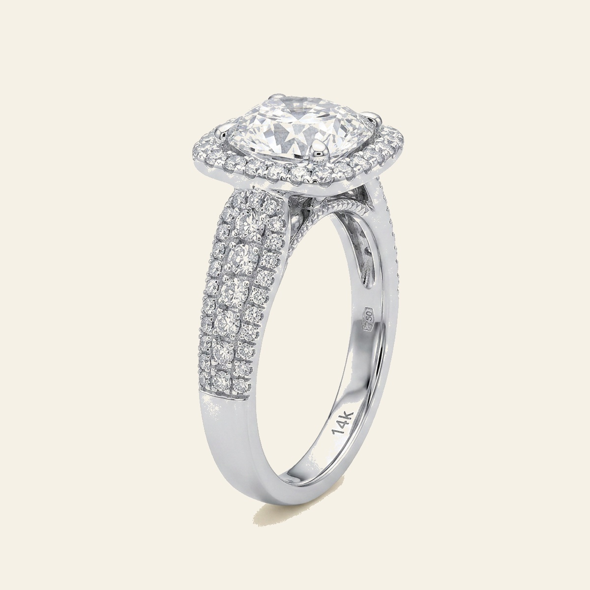 Cushion Halo Crown
