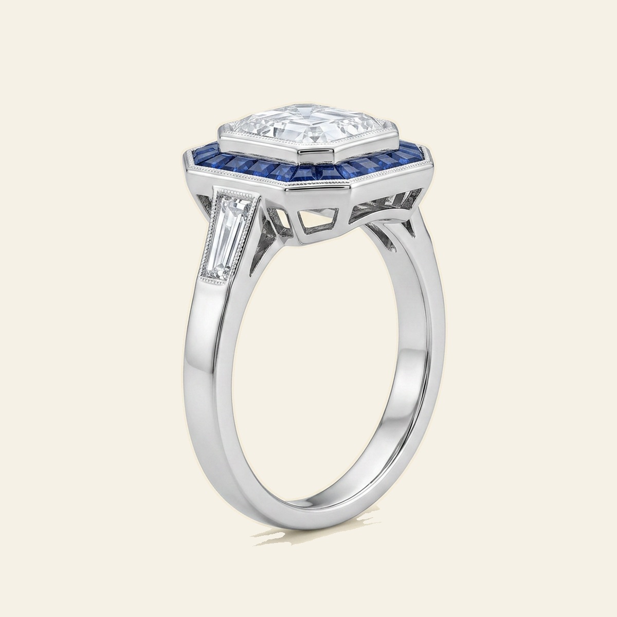Sapphire Halo Asscher