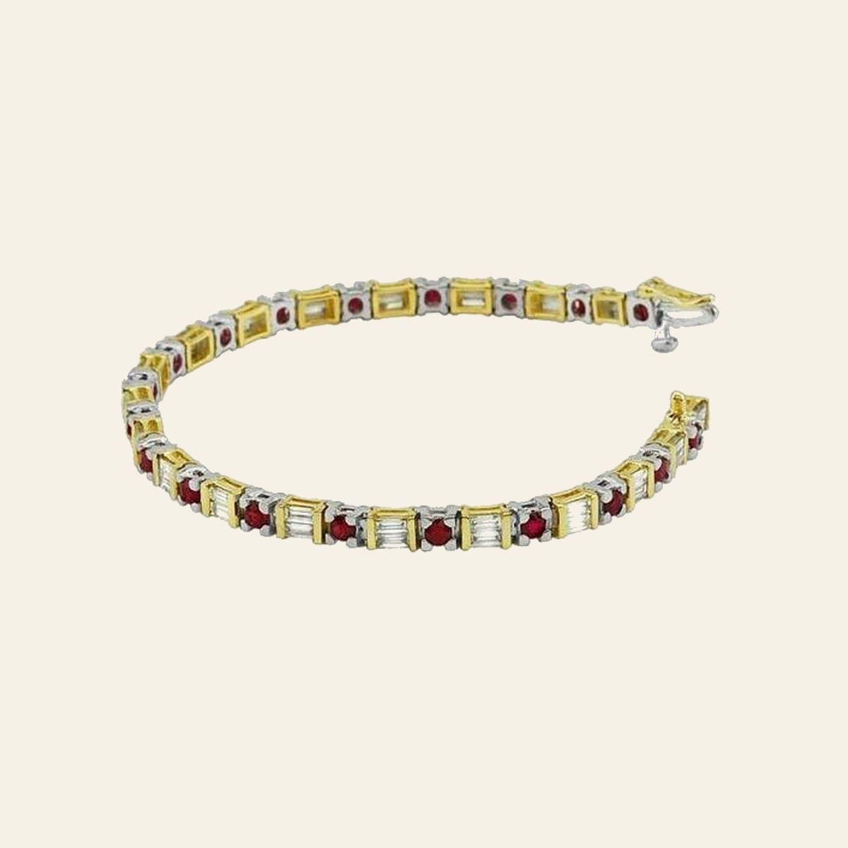Ruby & Baguette Station Bracelet