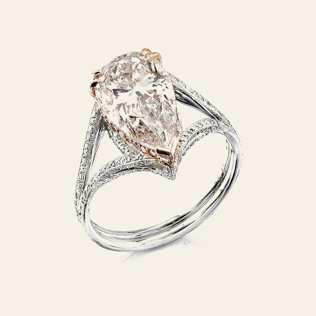 Rose Gold Pear Crown