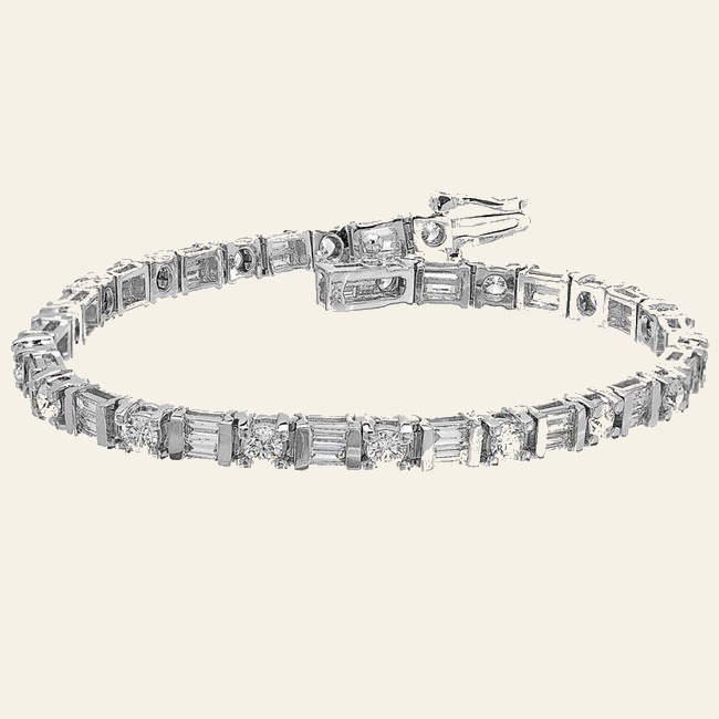 Round & Baguette Tennis Bracelet