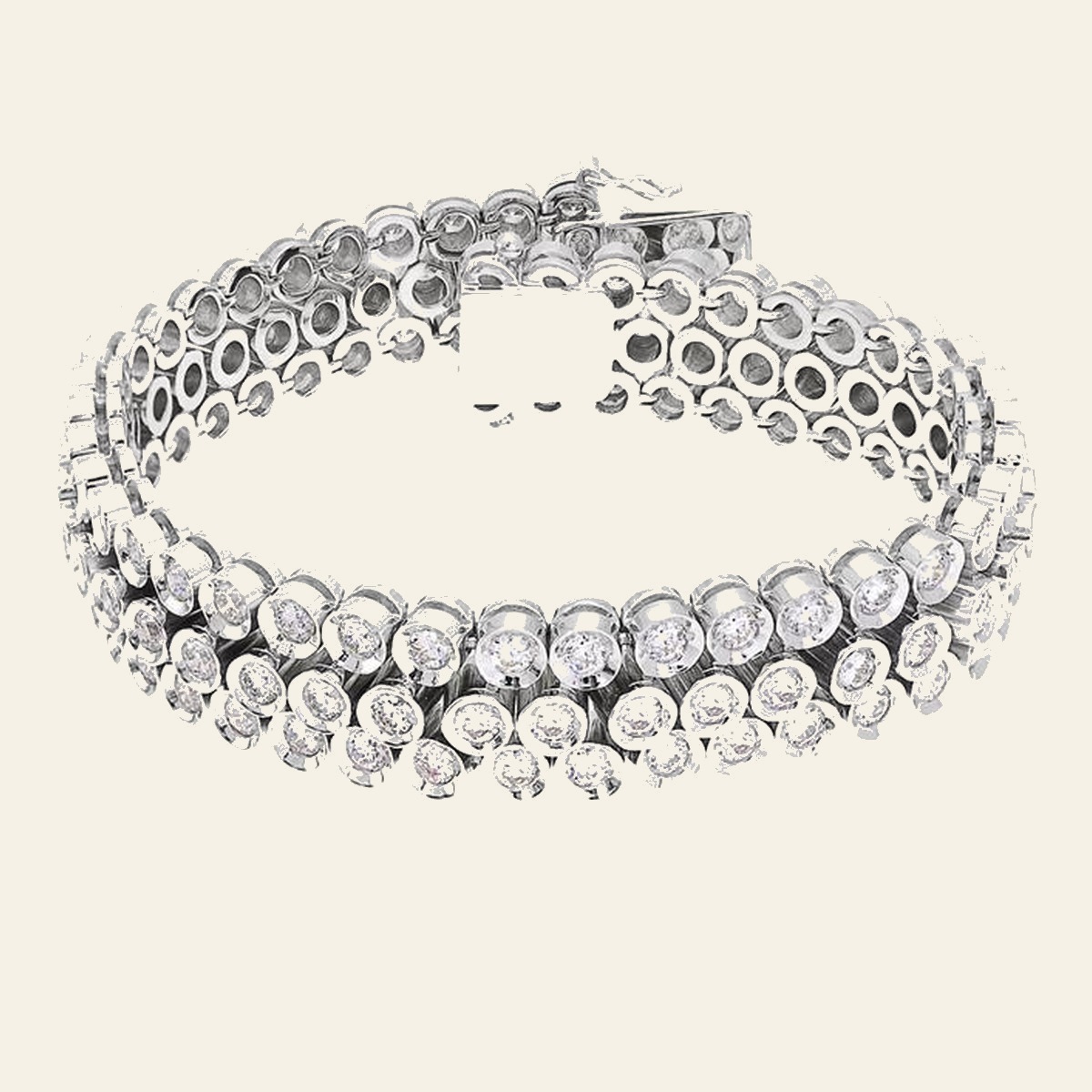 Triple Row Bezel Tennis Bracelet