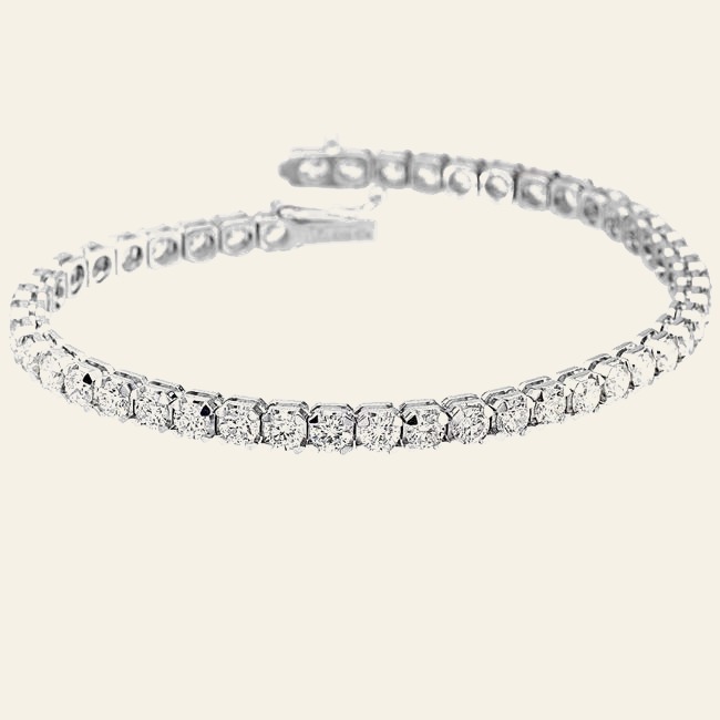 Four-Prong Round Tennis Bracelet