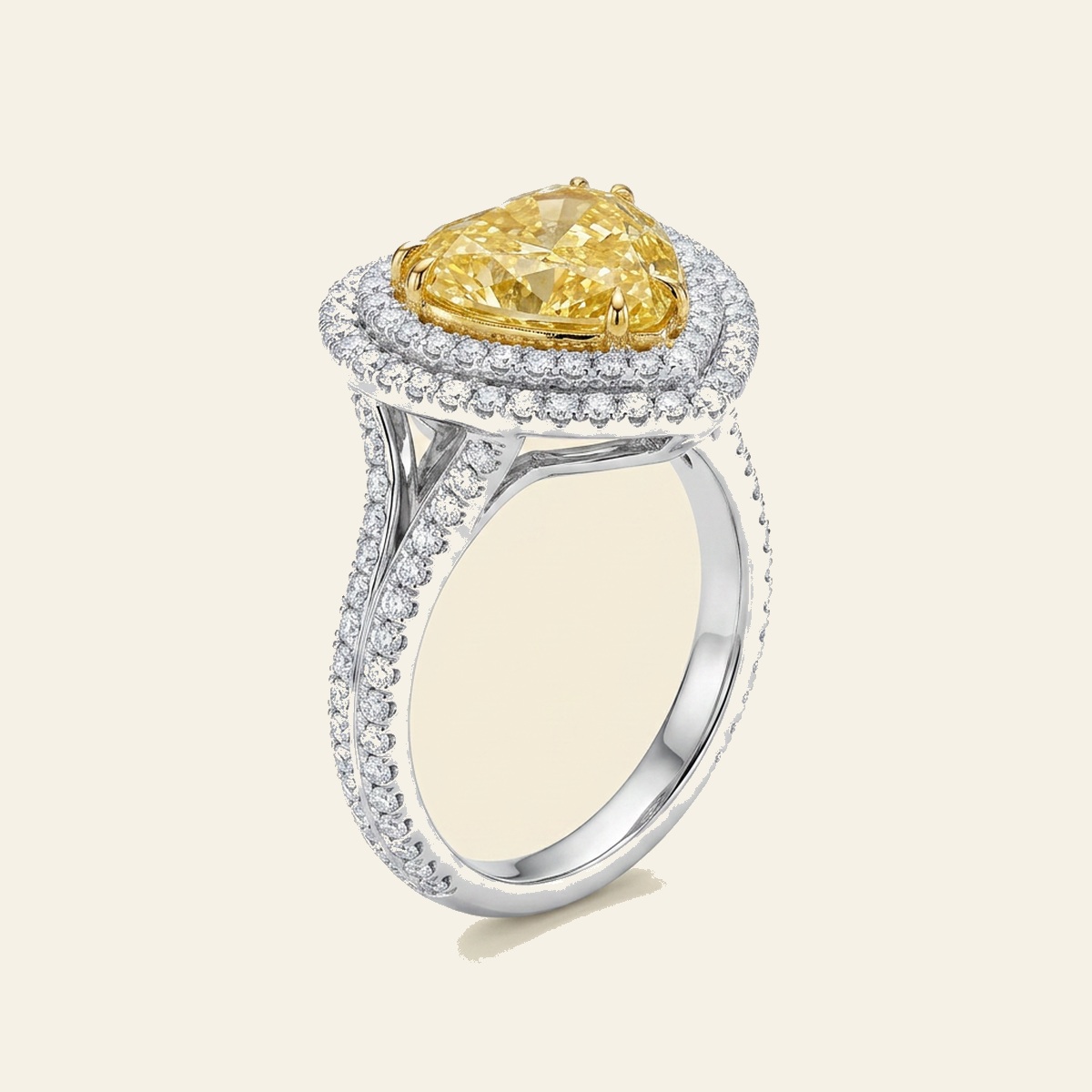 Yellow Heart Double Halo