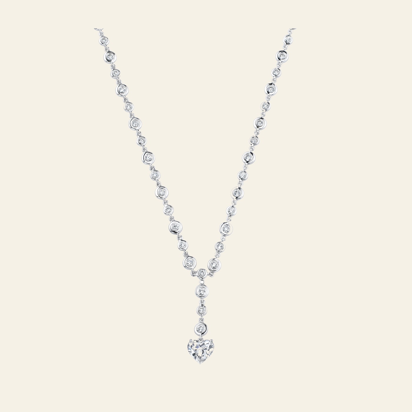 Diamonds-by-the-Yard Heart Necklace