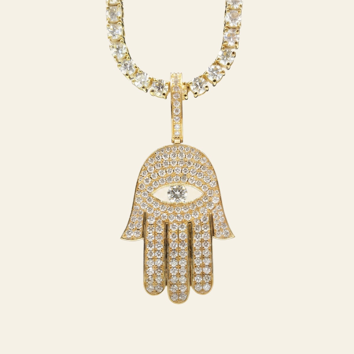 Hamsa Pave Pendant Necklace