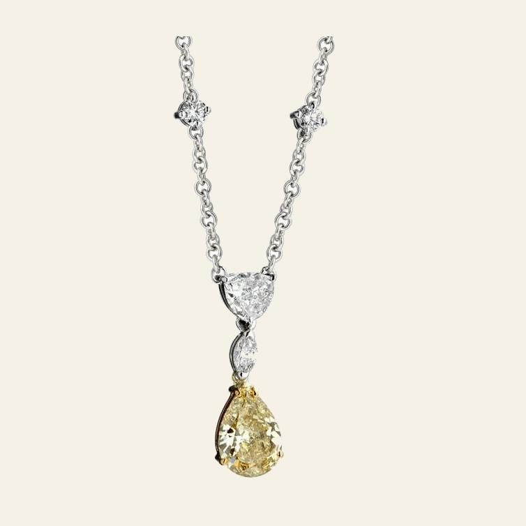 Yellow Pear Drop Necklace
