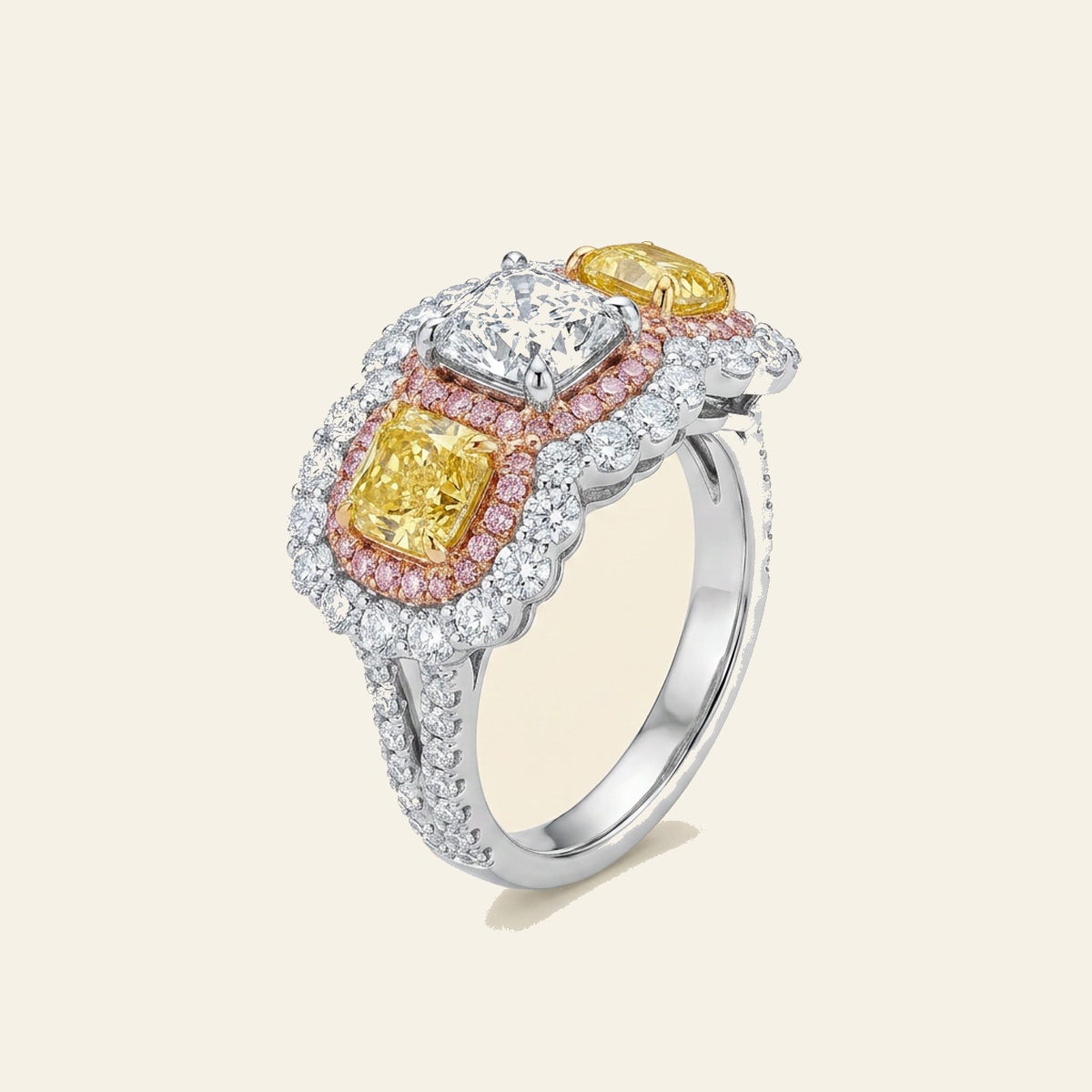 Yellow & Pink Trio Halo